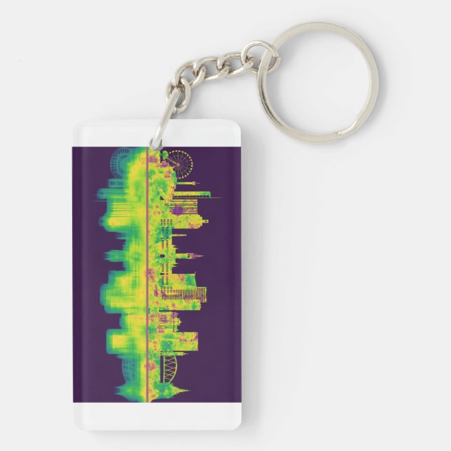 Glasgow Scotland Skyline Key Ring (Back)