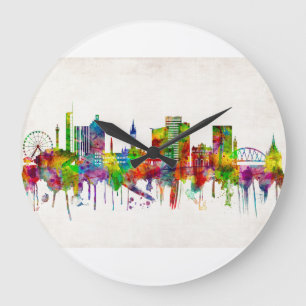 Glasgow Scotland Skyline Large Clock