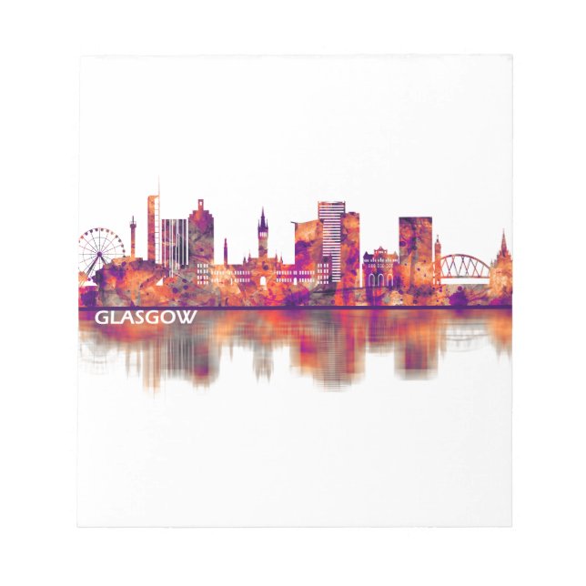 Glasgow Scotland Skyline Notepad (Front)