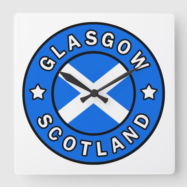 Glasgow Scotland Square Wall Clock (Front)