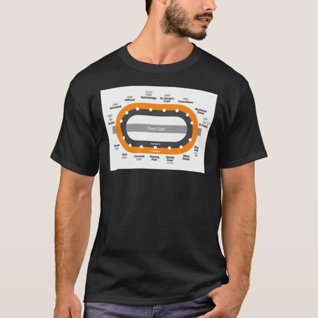 Glasgow Scotland Tube Metro Subway Train Map Essen T-Shirt (Front)