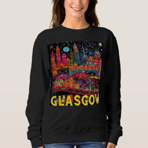 Glasgow Scotland UK City Modern Pop Art Colourful Sweatshirt