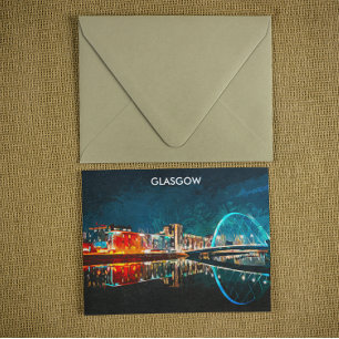 Glasgow Scotland UK Oil Paint City Postcard