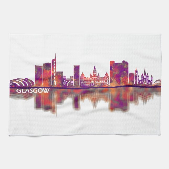 Glasgow Skyline Tea Towel (Horizontal)