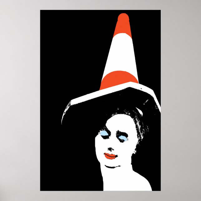 Glasgow Traffic Cone Girl Poster Print (Front)
