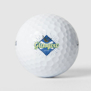 Glasgow UK City Scotland Retro Bagpipes Vintage Golf Balls
