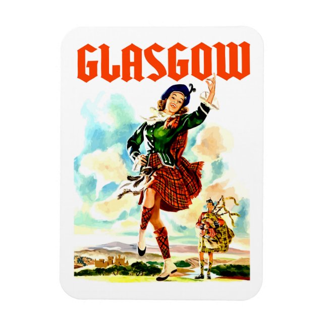 Glasgow, Woman in Kilt, Magnet (Vertical)