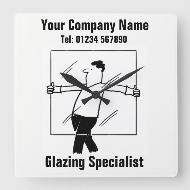 Glass and Glazing Business Office Wall Clock (Front)