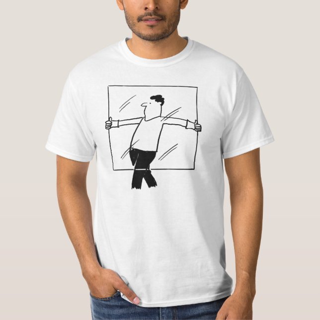 Glass and Glazing Cartoon T-Shirt (Front)