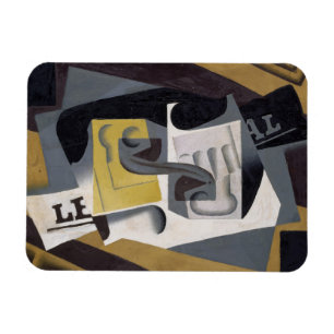 Glass and Newspaper, 1917 (oil on plywood) Magnet
