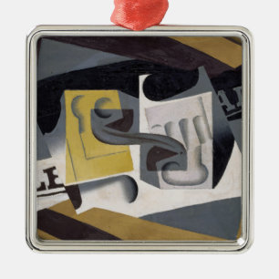 Glass and Newspaper, 1917 (oil on plywood) Metal Ornament