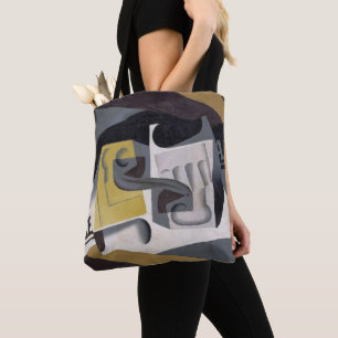 Glass and Newspaper, 1917 (oil on plywood) Tote Bag