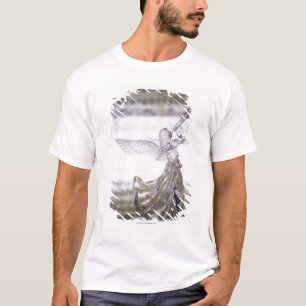 Glass angel playing trumpet and image of sheet T-Shirt