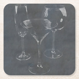 Glass Barware Square Paper Coaster