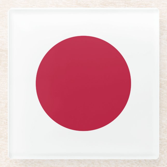 Glass Bench Japan Flag Glass Coaster (Front)