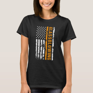 Glass Blower Glassblowing USA US American Flag Des T-Shirt