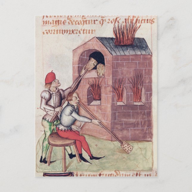 Glass blowers, from 'Tractatus de Herbis' Postcard (Front)