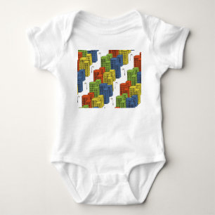 Glass Bottles, Abstract Pattern Design. Baby Bodysuit