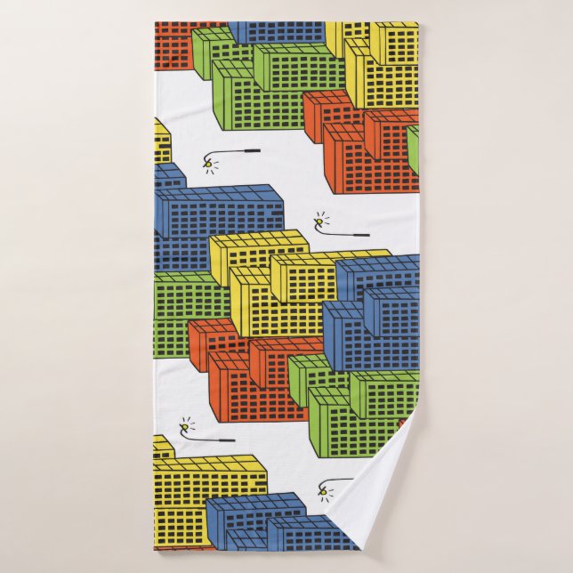 Glass Bottles, Abstract Pattern Design. Bath Towel (Bath Towel)
