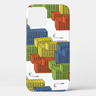 Glass Bottles, Abstract Pattern Design. iPhone 12 Case