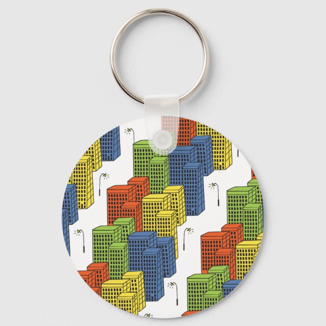 Glass Bottles, Abstract Pattern Design. Key Ring (Front)