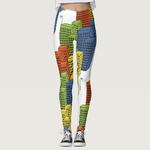 Glass Bottles, Abstract Pattern Design. Leggings