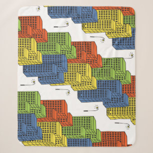 Glass Bottles, Abstract Pattern Design. Sherpa Blanket