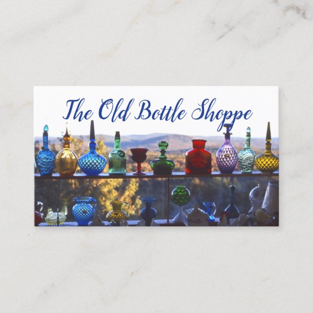Glass Bottles Colourful Antique Bottle Collection Business Card (Front)
