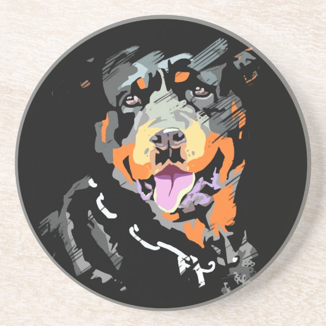glass bottom rottweiler coaster (Front)