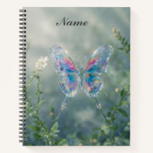 Glass butterfly notebook