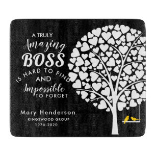 Glass chopping board BOSS RETIREMENT GIFT