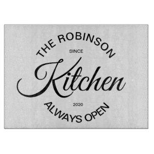 Glass Chopping Board - Family Name
