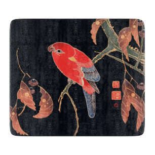 GLASS CHOPPING BOARD : ITO JUKUCHÜ : RED PARROT