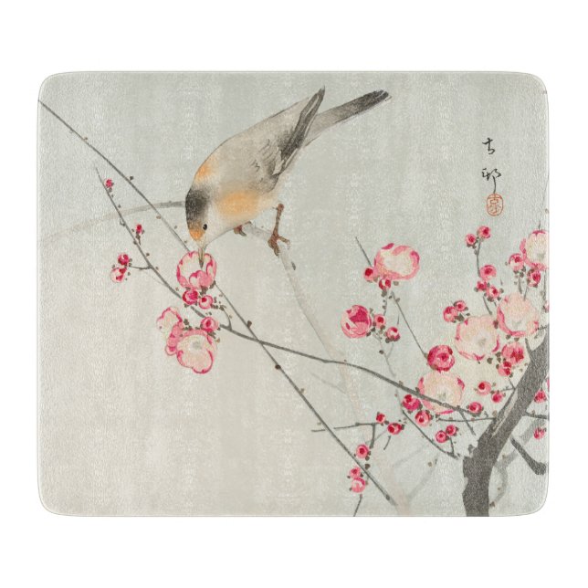 GLASS CHOPPING BOARD : JAPANESE WOODBLOCK (Front)