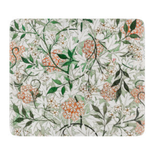 GLASS CHOPPING BOARD : WILLIAM MORRIS : JASMINE