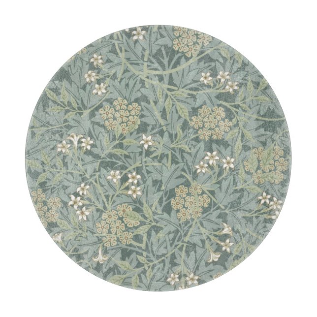 GLASS CHOPPING BOARD : WILLIAM MORRIS  : JASMINE (Front)