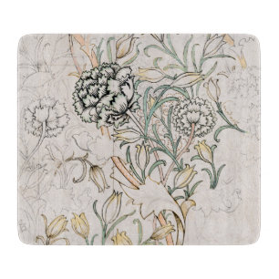GLASS CHOPPING BOARD : WILLIAM MORRIS: WILD TULIP