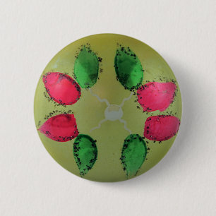 Glass Christmas Ball Green Present Decoration 6 Cm Round Badge
