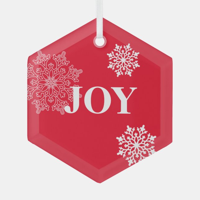 Glass Christmas Ornament-JOY Glass Tree Decoration (Front)