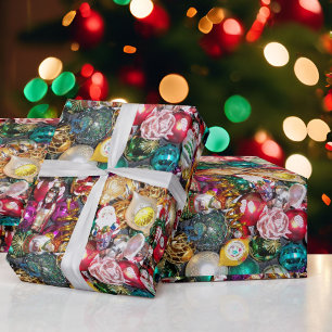 Glass Christmas Tree Decorations Colourful Gift Wrapping Paper