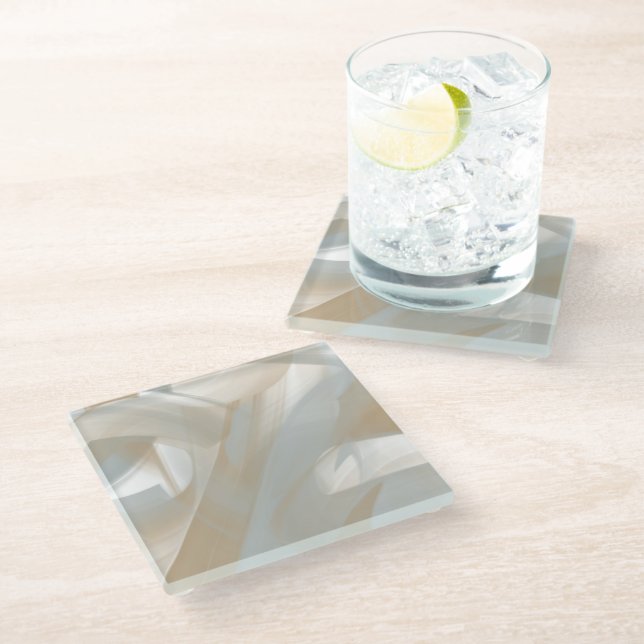 Glass Coaster Abstract Home Trend Sandy Tornado (Angled)