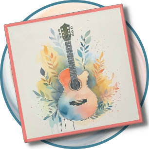 Glass COASTER - Acoustic Guitar on a Coaster
