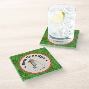 Glass Coaster - Best Grandpa by Par