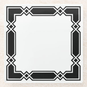 Glass Coaster/Black and White Coaster