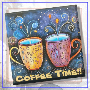Glass COASTER - Coffee Time
