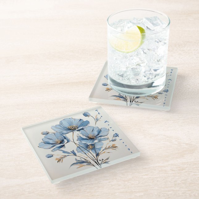 Glass Coaster, Floral Coaster, Wedding Gifts Coaster (Creator Uploaded)