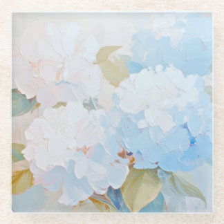 Glass Coaster, Hydrangeas in Watercolor Coaster