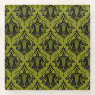 Glass coaster in Olive Turkey Crown