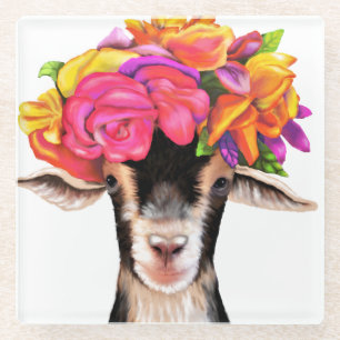 Glass Coaster Posey the Goat