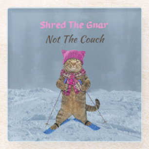 Glass Coaster, Shred the Gnar Ski Cat Coaster